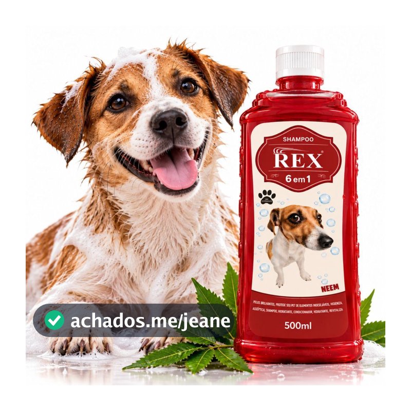 Shampoo Rex Plus 6 Em 1 Com Neem Para Cachorro
