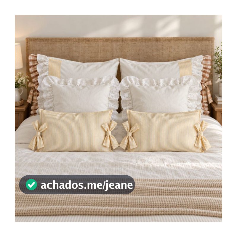 Kit Decorativo para Cama Farmhouse Cottage | Fronha e Baguete