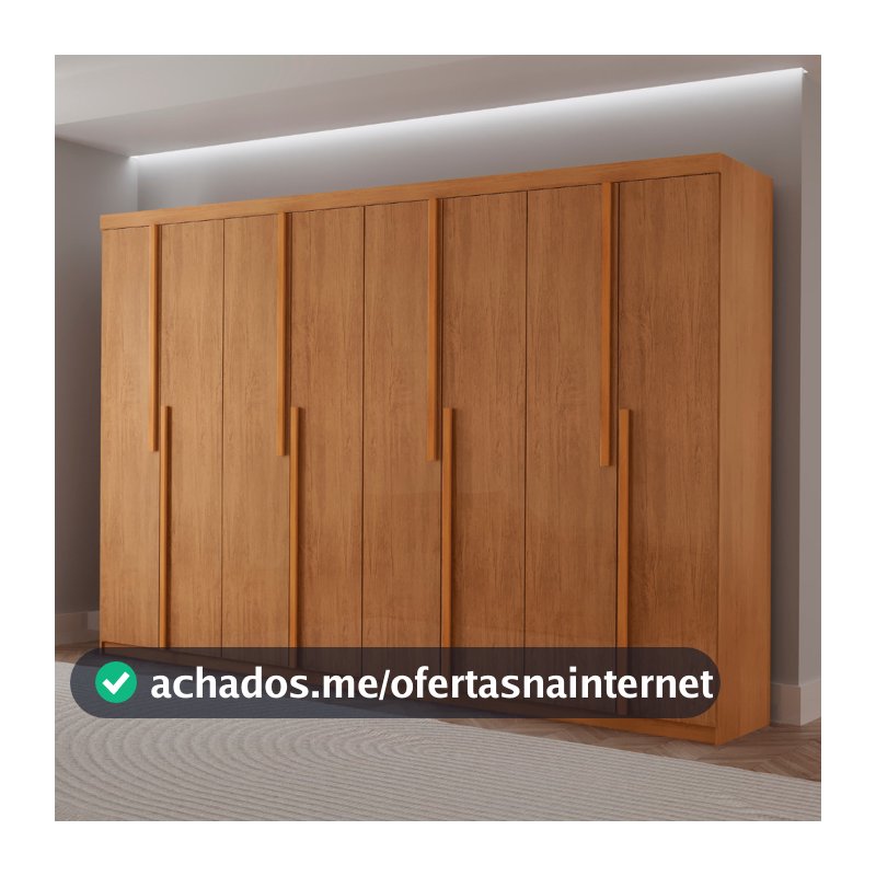 Guarda Roupa Casal Quioto MDF com 8 Portas 4 Gavetas Moderna Mobília