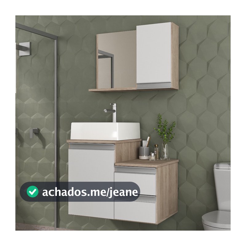 Conjunto de Armário e Gabinete para Banheiro CROSS 60cm