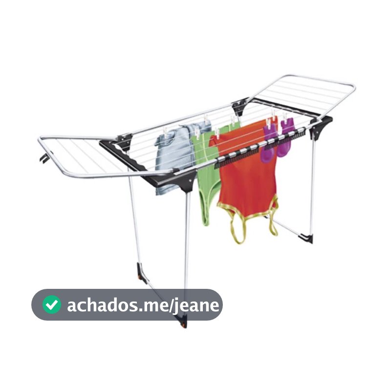 Varal de Chão Grande com Abas Malta Aço Branco 16kg Secalux