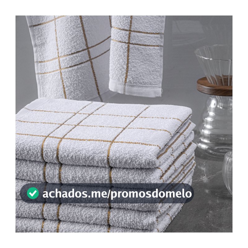 10 Toalhas Copa Cozinha Pano Prato Algodão Grande Branco Xadrez Laune Haus