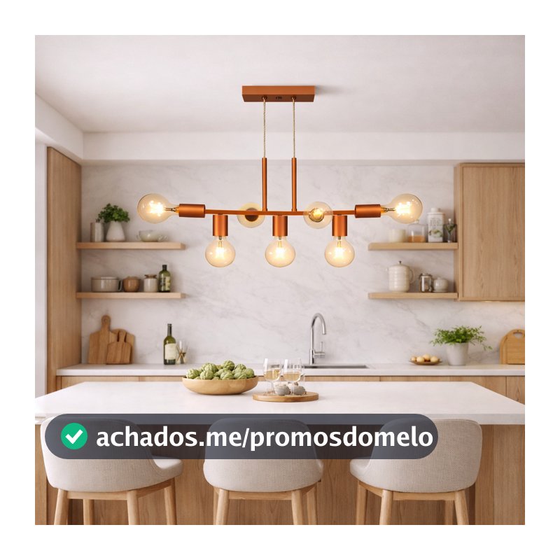 Lustre Pendente Rubis 7 Lâmpadas moderno ambientes internos