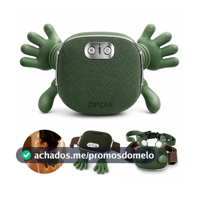 Massageador Elétrico Pescoço e Ombros 4 Dedos com Aquecimento Sem Fio FUSHANG