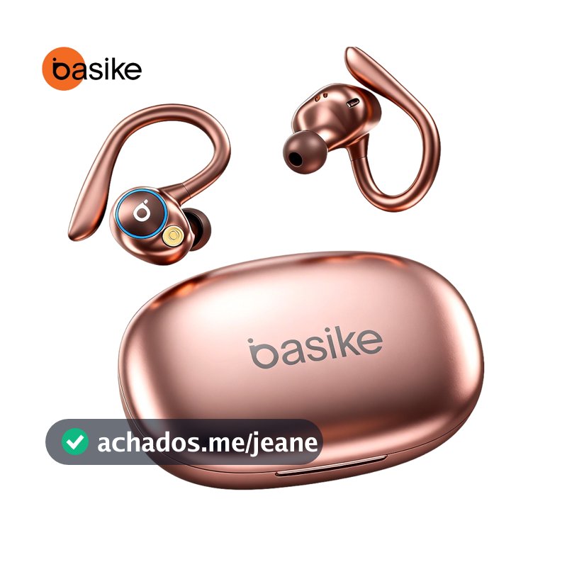 BASIKE Fones De Ouvido Sem Fio Bluetooth Fone Com Microfones Alta Fidelidade Som Estéreo Toque Inteligente Esportes