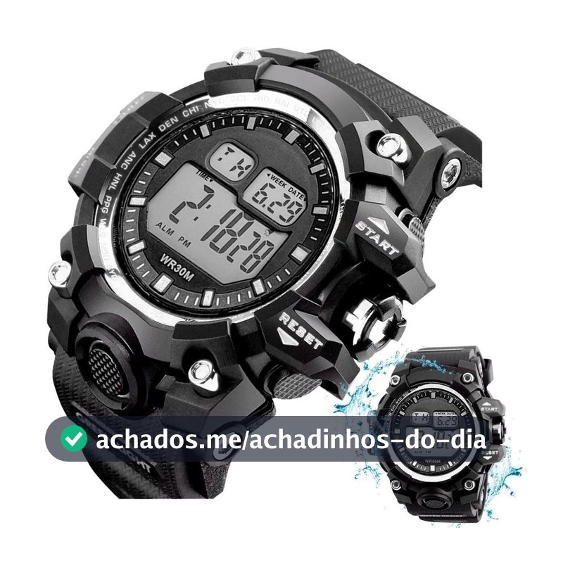 Relógio eletrônico à prova d'água para presente esportivo casual de negócios masculino