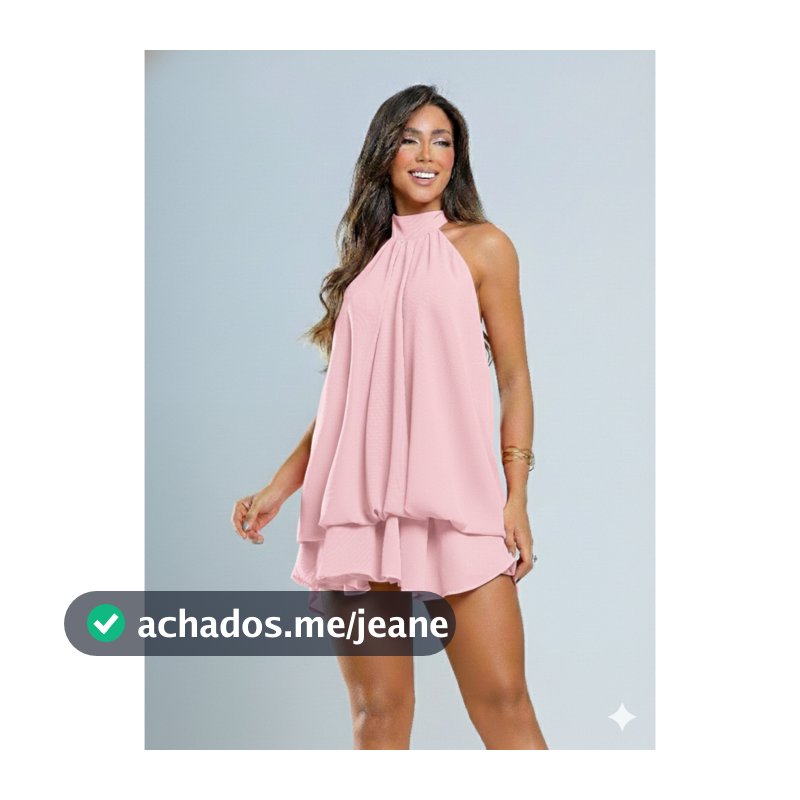 Macaquinho Chiffon com Forro Tamanho Unico Verão Costas Abertas Casual Festas LUIZA