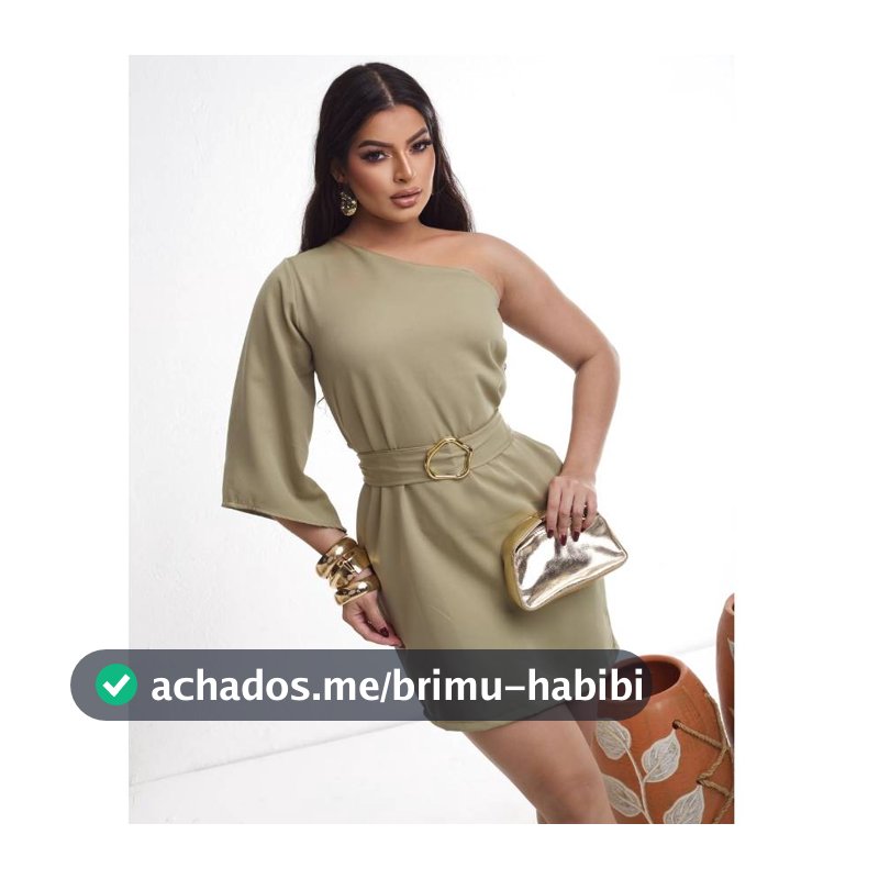 Vestido em Alfaiataria Assimétrico com Cinto e Fivela Dourada chique elegante