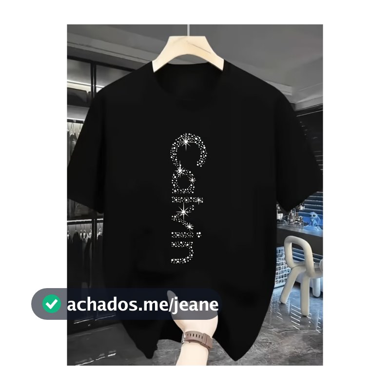 Camiseta Masculina Feminina Oversized Estampa Letra Vertical Camiseta Casual Streetwear T-shirt Solta Confortável