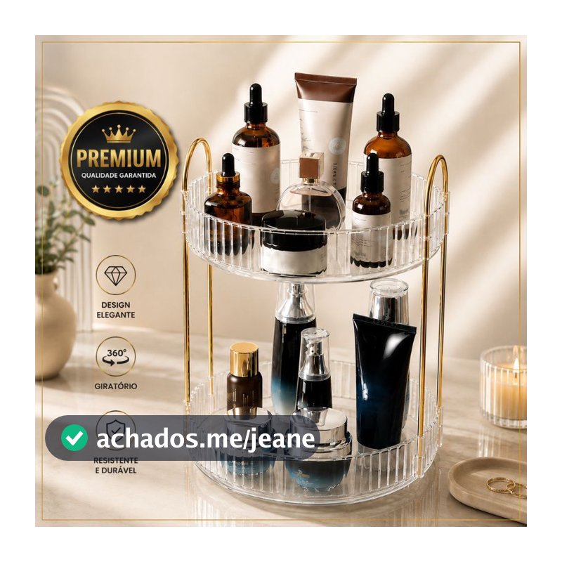 Organizador de Maquiagem Giratório 360° 2 ou 3 Andares Porta Perfume Cosméticos Penteadeira