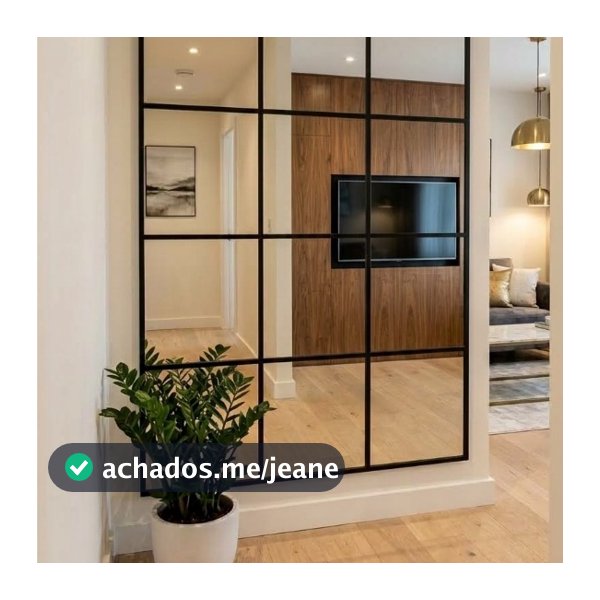 Painel de Espelho Decorativo Moderno 12 Unidades 20cm x 20cm Contemporâneo para Sala de Estar