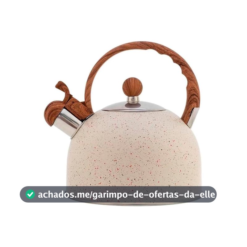 Chaleira Bule De Chá Com Apito Indução Fervedor Inox Roma 2 Litros Moderna Premium