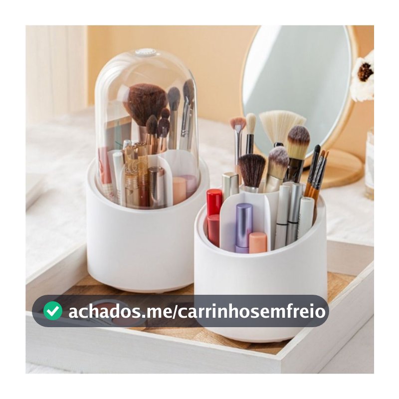 Rotação Organizador Portátil 360º De Mesa Cosmético Maquiagem Porta-escovas Caixa Tubo Transparente