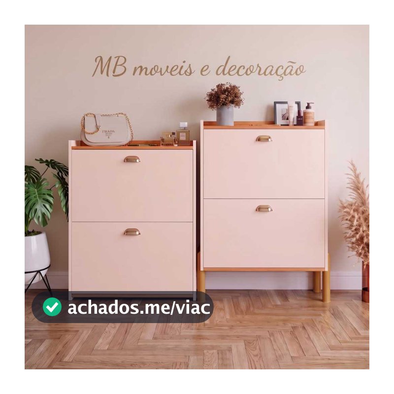 Sapateira Closet ou Lolla 2 Gavetas Basculantes  Porta Multiuso Organizadora 12 Pares Quarto Entrada