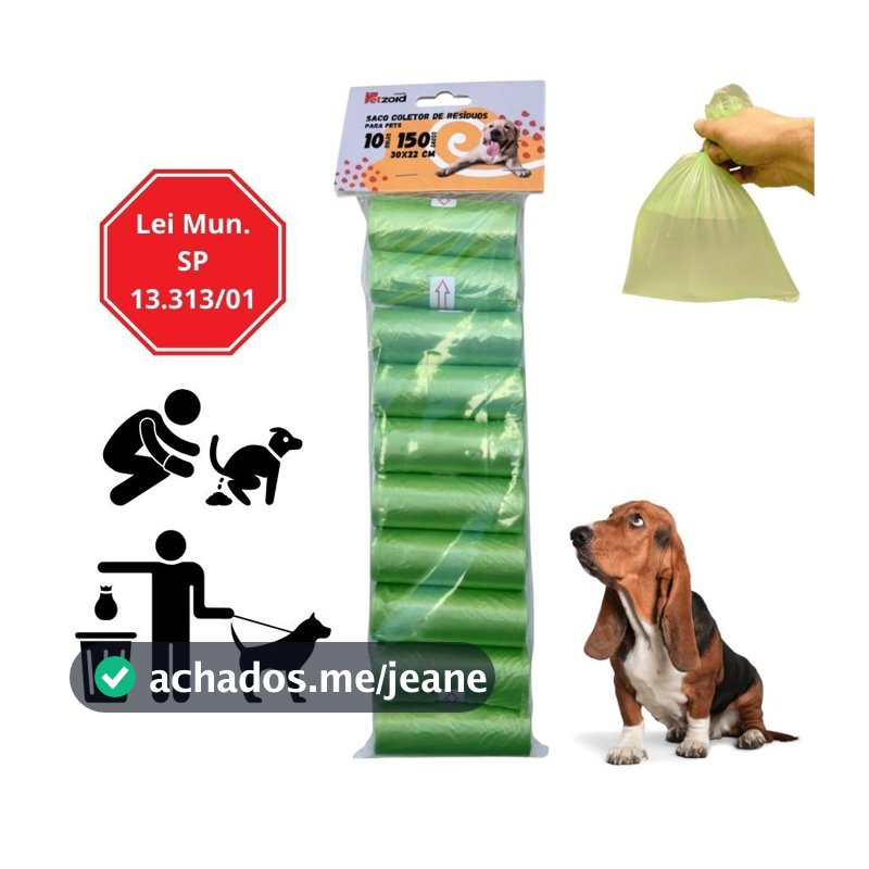 Kit 20 Refil Rolinhos Cata Caca 300 Saquinho Higiênico P/pet