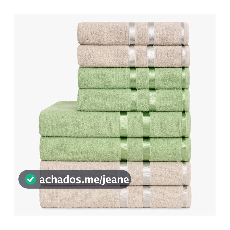 Kit 8 Toalhas Lyra (4 Banho + 4 Rosto) - 100% Algodão - Majo Home