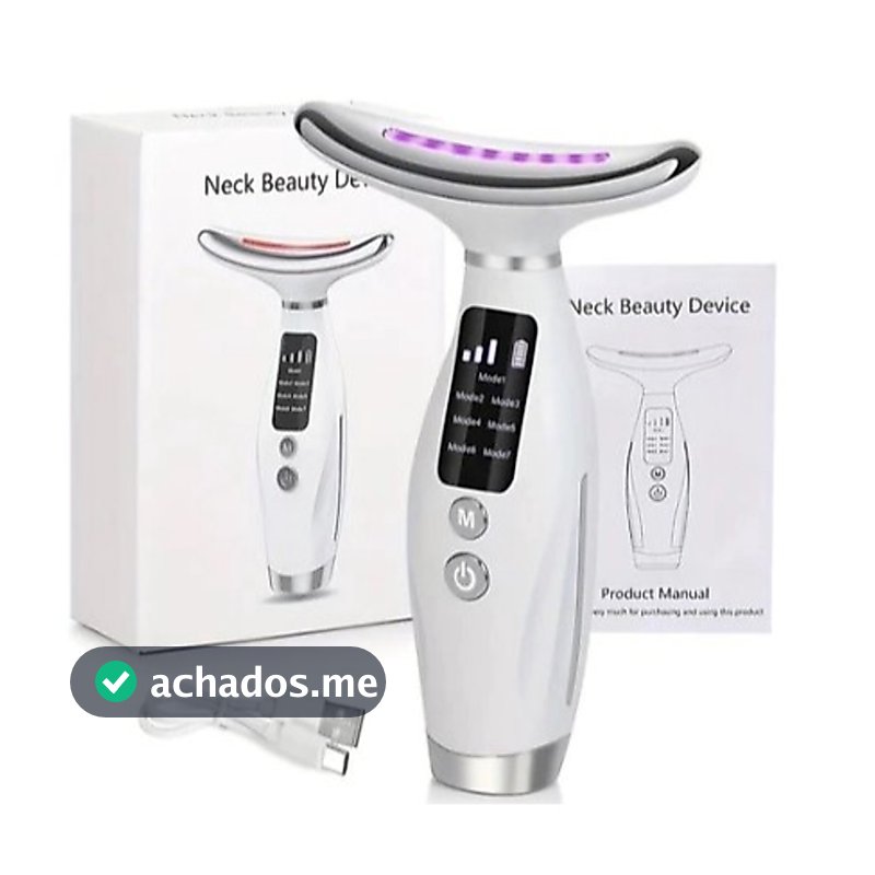 Massageador Portátil Beleza Pele Firmeza Pescoço Led de 7 Modos para Rosto e Pescoço