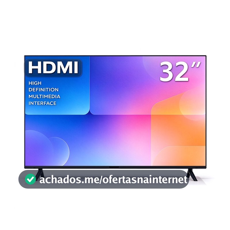 TV 32 Polegadas Digital HD 2 Entradas HDMI 2 USB Porta VGA Áudio Estéreo Bivolt Preta