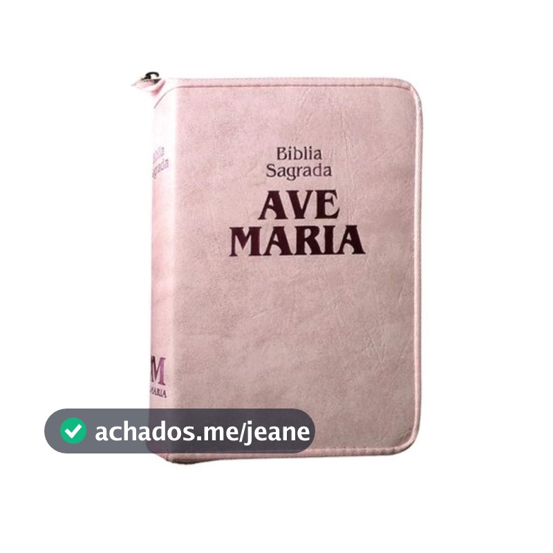 Bíblia Católica Sagrada Ave-Maria Strike Zíper - Média - Rosa Livro Feminino