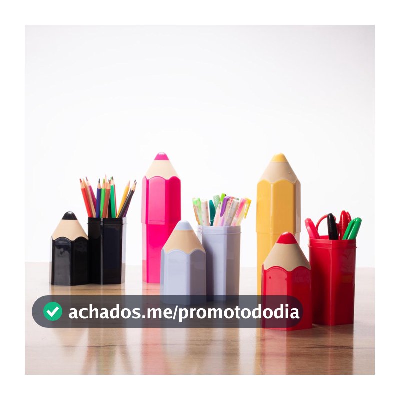 Kit 5 Organizadores Lápis 3D Coloridos Lembrancinha Aniversário Formatura ABC Presente Dia dos Professores Plasútil