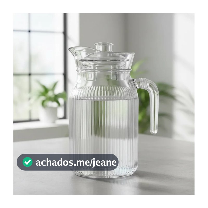 Jarra De Vidro Com Tampa Aclilica 1,2 Litro Agua Suco Vinho