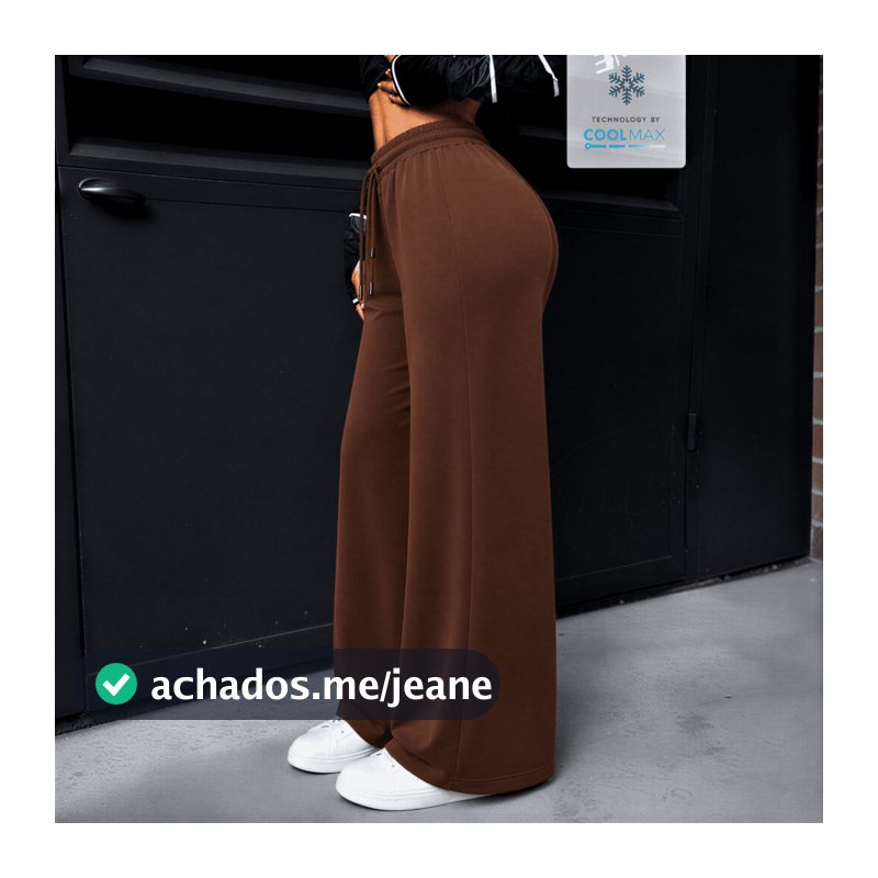 Calça Pantalona Feminina Tecido Duna Cintura Alta Wide Leg Casual Social Elegante Bolso Conforto Qualidade Baggy Farm
