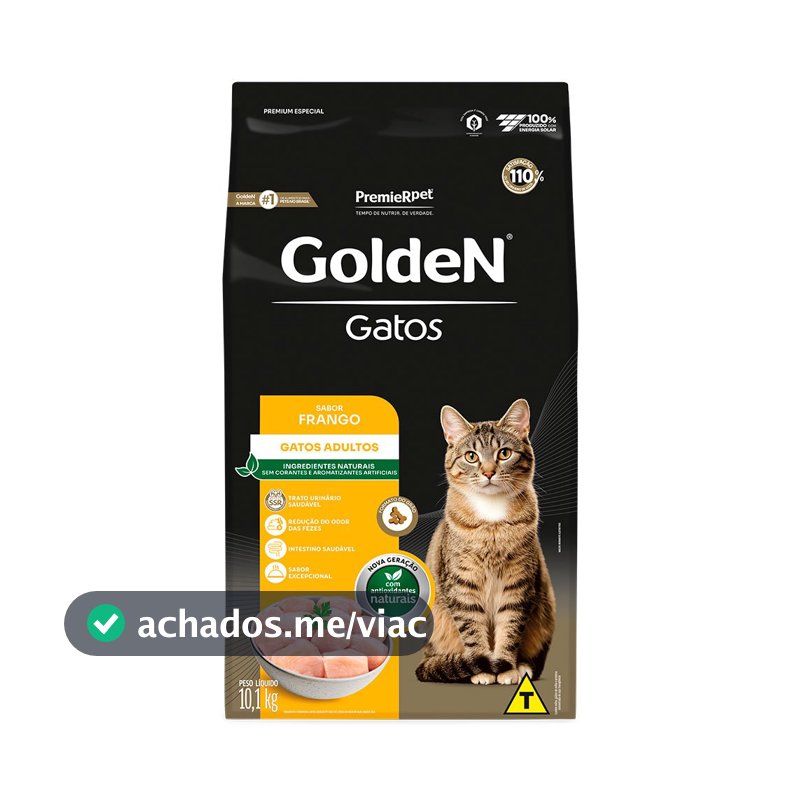 Ração Golden Para Gatos Adultos Sabor Frango 10,1kg