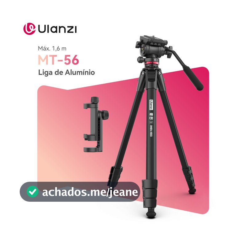 ULANZI Ombra Tripé Profissional Alumínio 1,6m Para Câmera DSLR Canon Nikon E Celular Carga Até 8kg