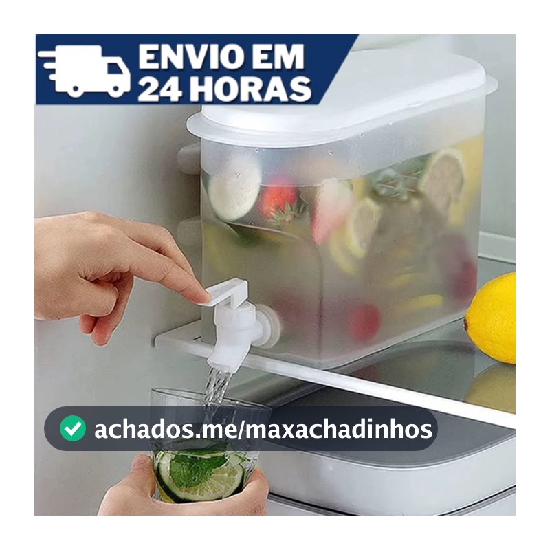 Suqueira Plástica 3L com Tampa para Geladeira com Torneira capacidade 3 litros para Agua Saborizada
