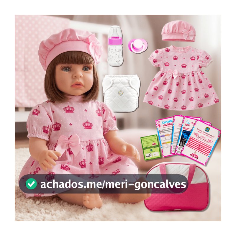 Bebê Reborn Realista Silicone Boneca Pode Dar Banho Menina Vestido