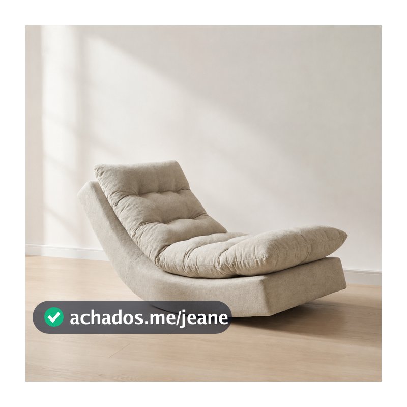 Poltrona Para Sala Balance Com Leve Balanço Tecido Bouclé Premium De Luxo Quarto Conforto Relaxante Leitura