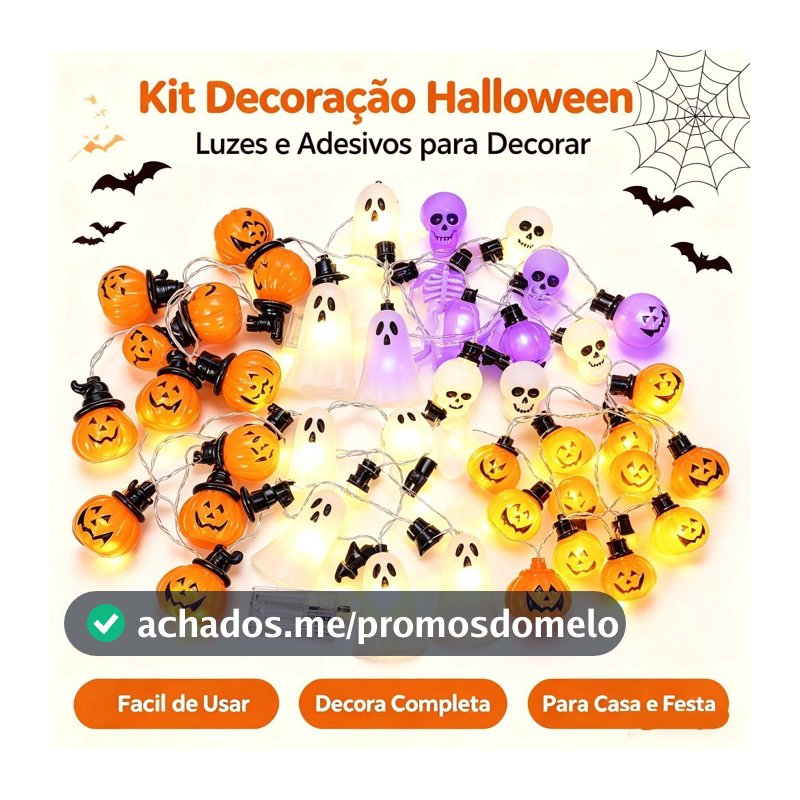 2,0M cordão de luz de LED Halloween lâmpada de decoração fantasias de Halloween Conjunto de adesivos fluorescentes