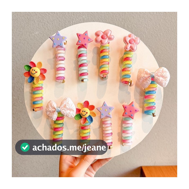 Acessórios de Cabelo Moda Infantil Enfeite de Cabelo para Menina Espiral Molinha