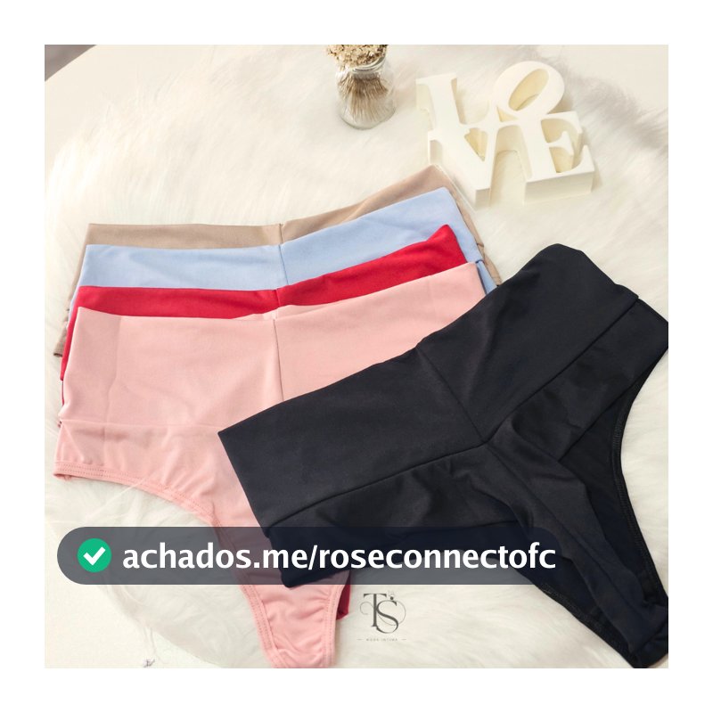 KIT 4 Calcinha Cinta Modeladora Cos Alto Fio Dental Tanga Conforto Cos Alto Duplo Fio Sexy Lingerie Feminina