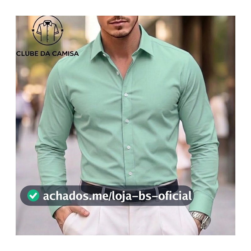 Camisa social de 100%microfibra, sem amassados, ideal para o dia a dia, estilo cavalheiresco, cor sólida, básica, resist