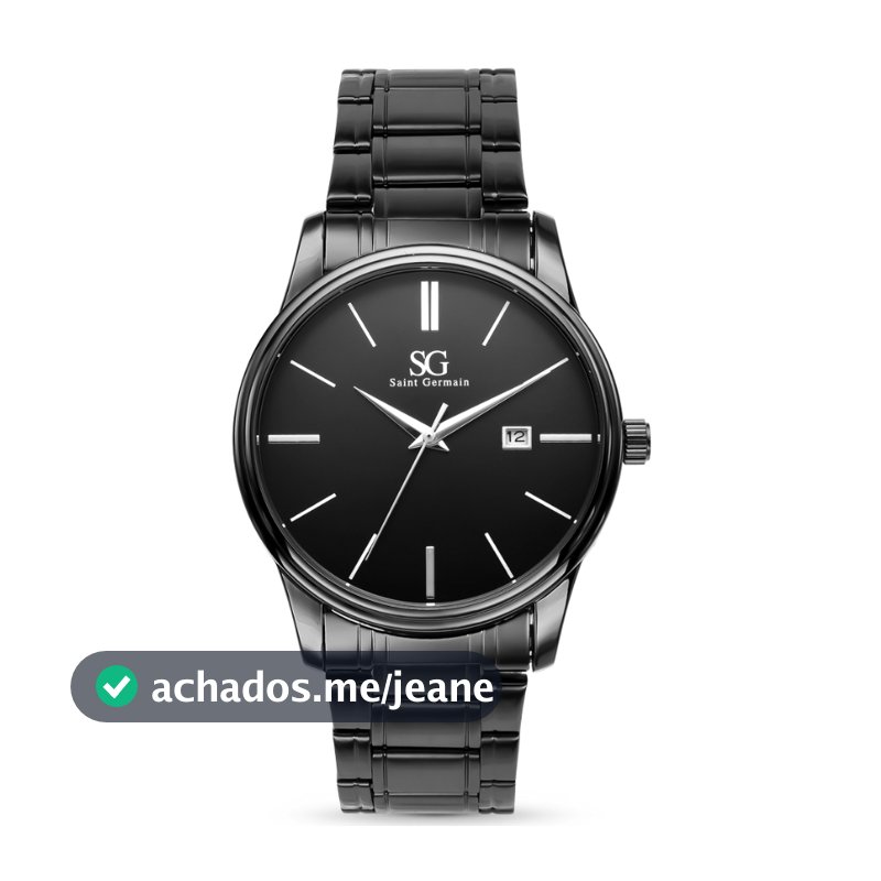 Relógio Masculino Chroma Preto Saint Germain Clássico Fundo Preto
