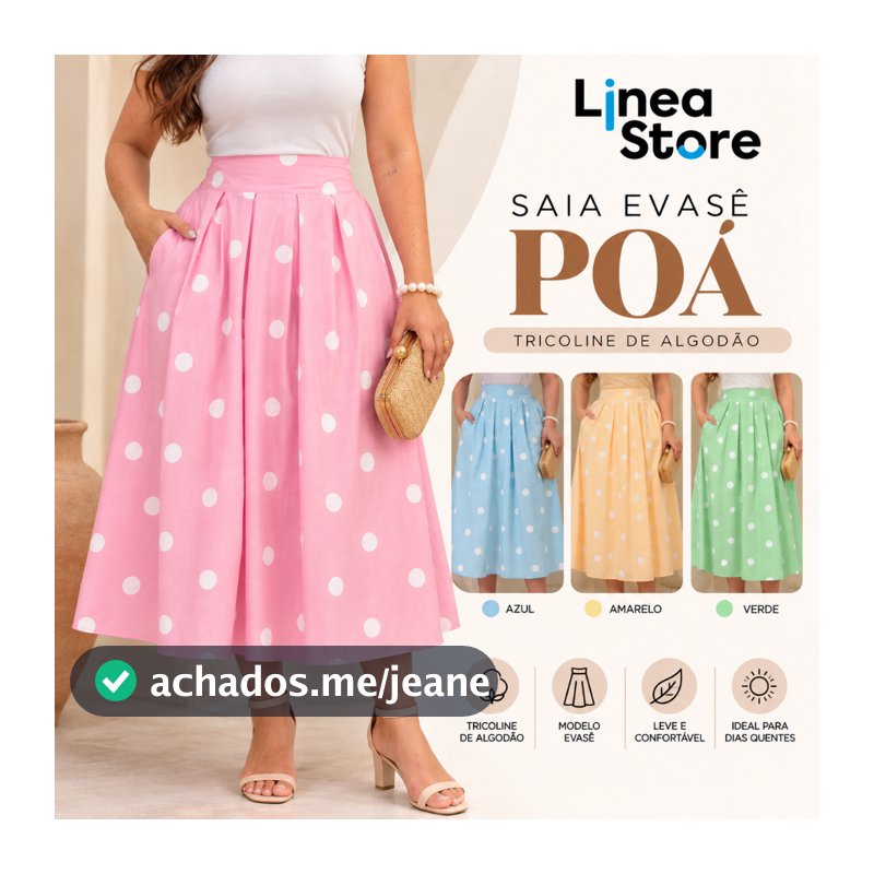 SAIA EVASÊ POA TRICOLINE ALGODAO TENDENCIA VERAO 2027 ELEGANTE e ATEMPORAL