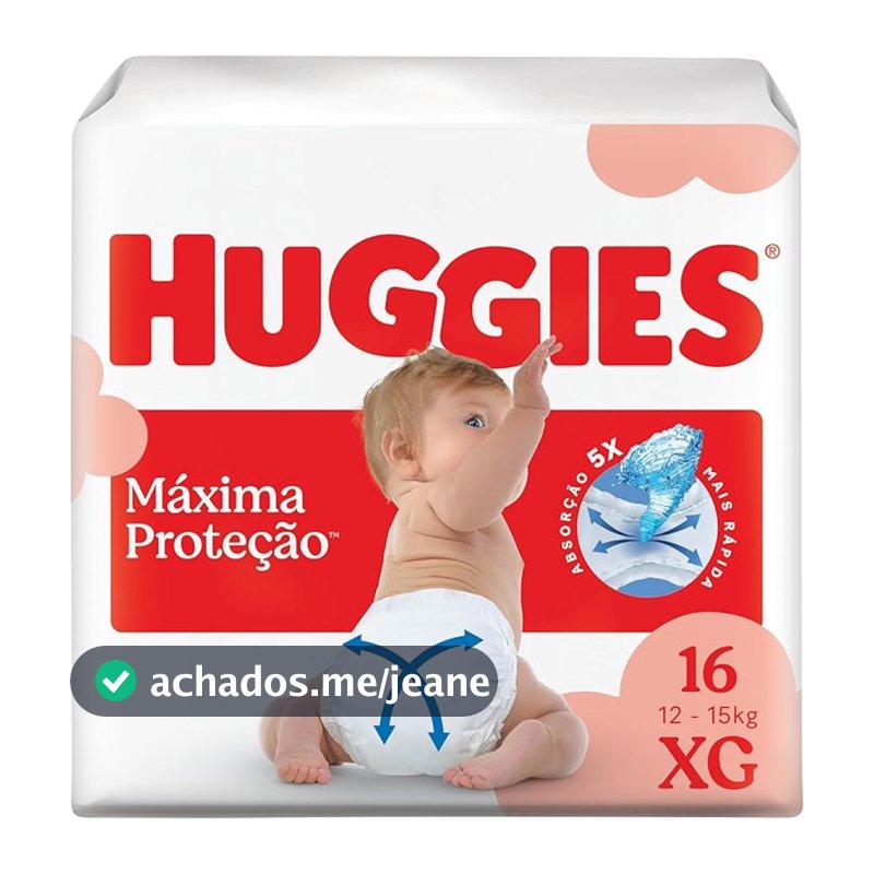 Fralda Huggies Tam XG 12-15kg com 16 Fraldas