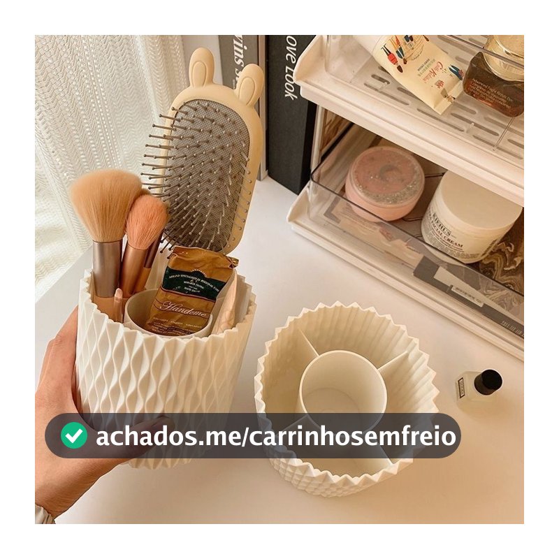 kit 3 Porta-Pinceis Giratório de 360° para pincéis de maquiagem(Enviar imediatamente)