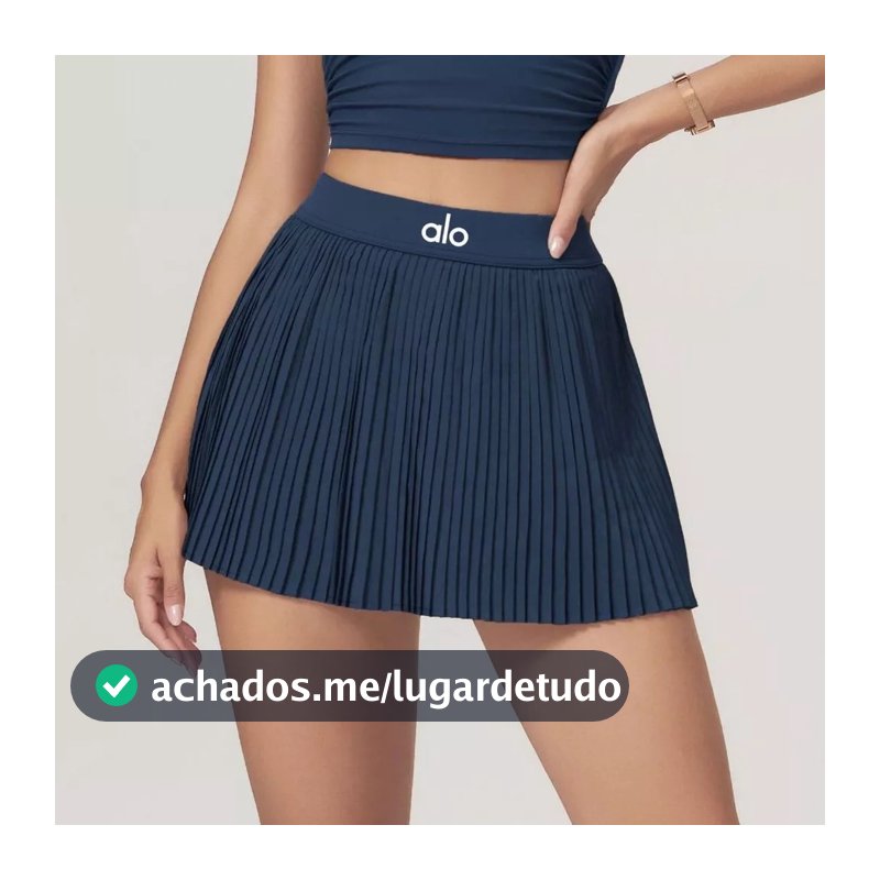 Saia Fitness Plissada com Short Interno e Cintura Alta – Ideal para Yoga, Academia e Esportes