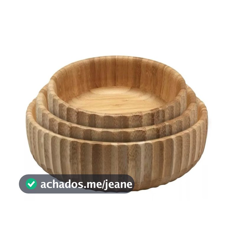 Kit 3 Bowls Canelado de Bambu