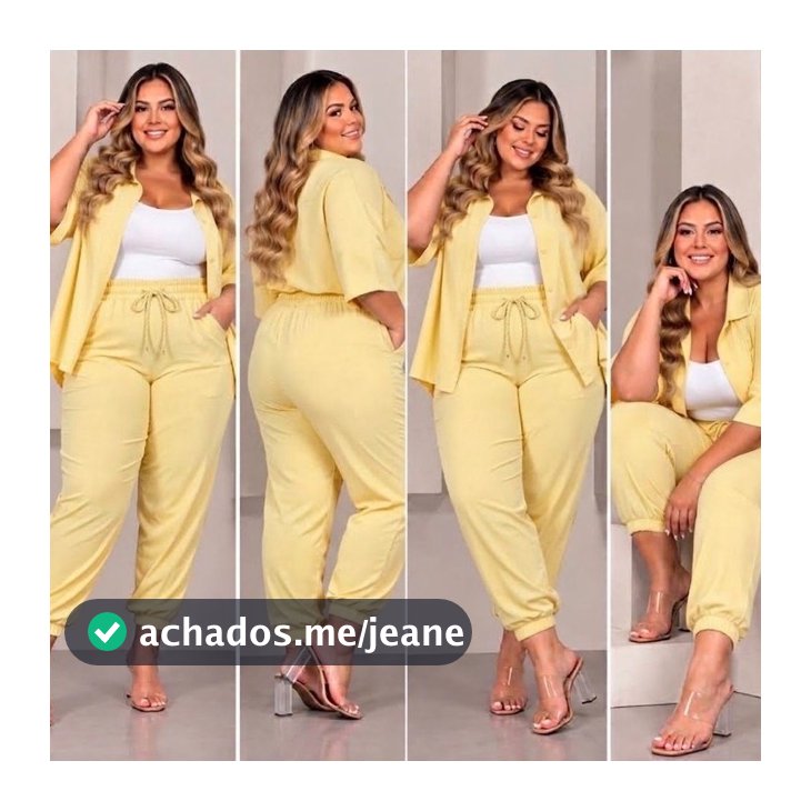 Conjunto Feminino Plus Size Calça Jogger E Blusa Duna Linho