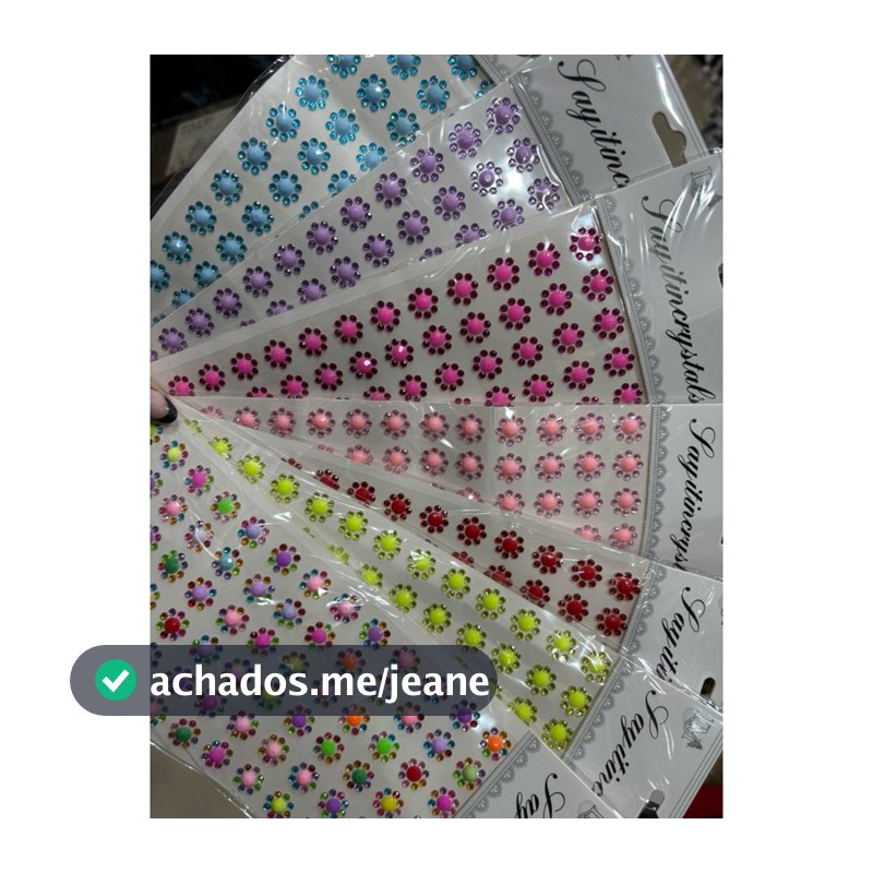 ￼7 Cartela Adesivo Flor Strass Auto Colante Pet Shop Artesanato Banho e Tosa Customização Decoração