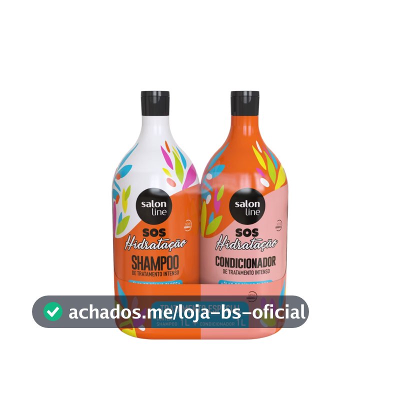 Kit S.O.S Hidratação Óleo de Rícino Shampoo e Condicionador Litrão Salon Line