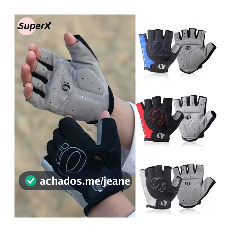 Luva de Ciclismo Masculina Meio Dedo com Gel – Conforto e Proteção para Bicicleta