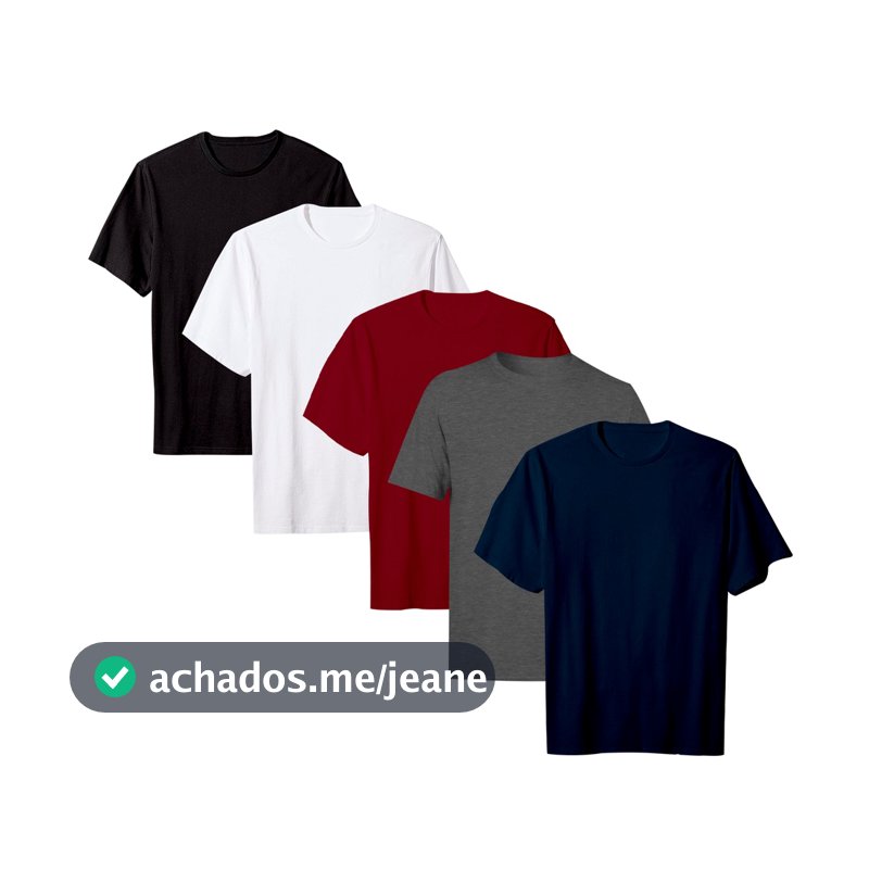 Kit com 5 Camisetas Premium Masculina Lisa Para o Dia a Dia 100% Algodão 30.1 AMGK