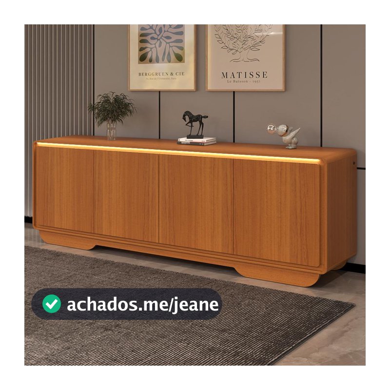 Aparador Buffet 4 Portas Com Led Arcus 218 Cm  Orgânico
