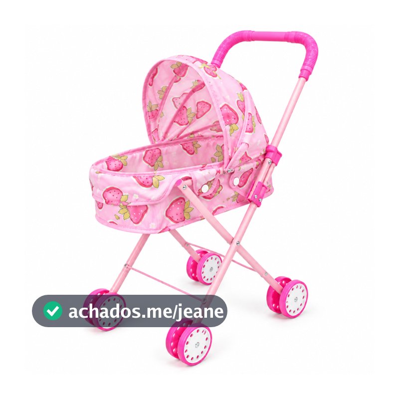Carrinho De Boneca Infantil Menina Para Bebê Reborn Rosa Brinquedo Dobrável Leve Passeio Divertido - Acessórios Bonecas