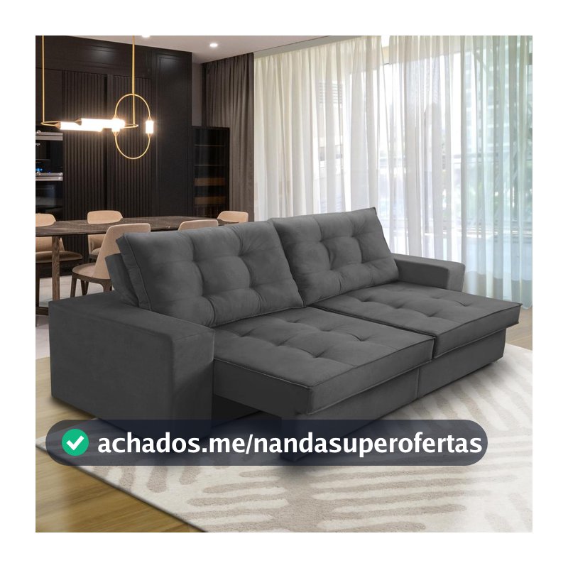 Sofá Retrátil e Reclinável 2 lugares 1,70m com Molas Marcela Suede Adonai Estofados