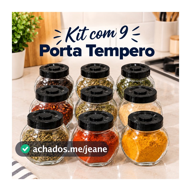 Kit Porta Condimento/Porta Tempero de Vidro 180ml